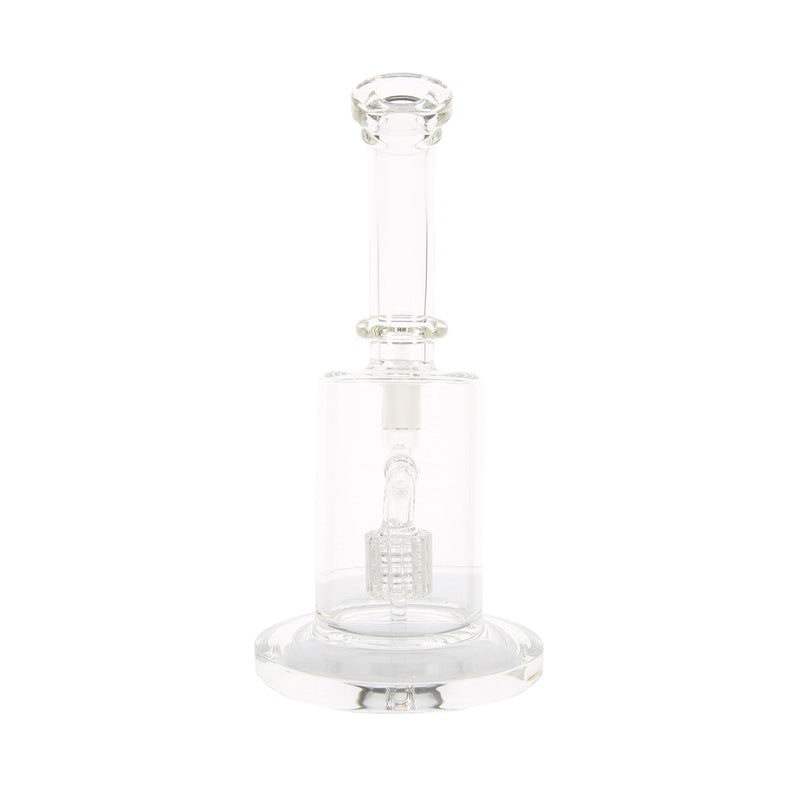 Canned Bent Neck Matrix Dab Rig clear perspective view