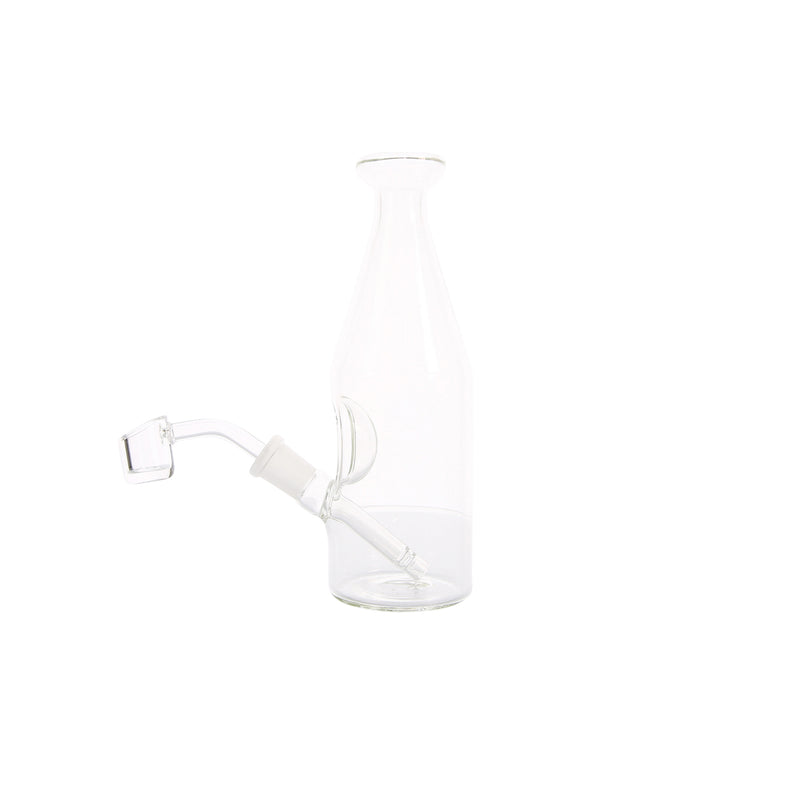 Clear Milk Bottle Dab Rig perspective view