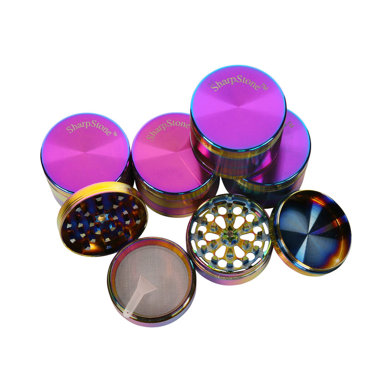 Anodized 4 piece Grinder stacked