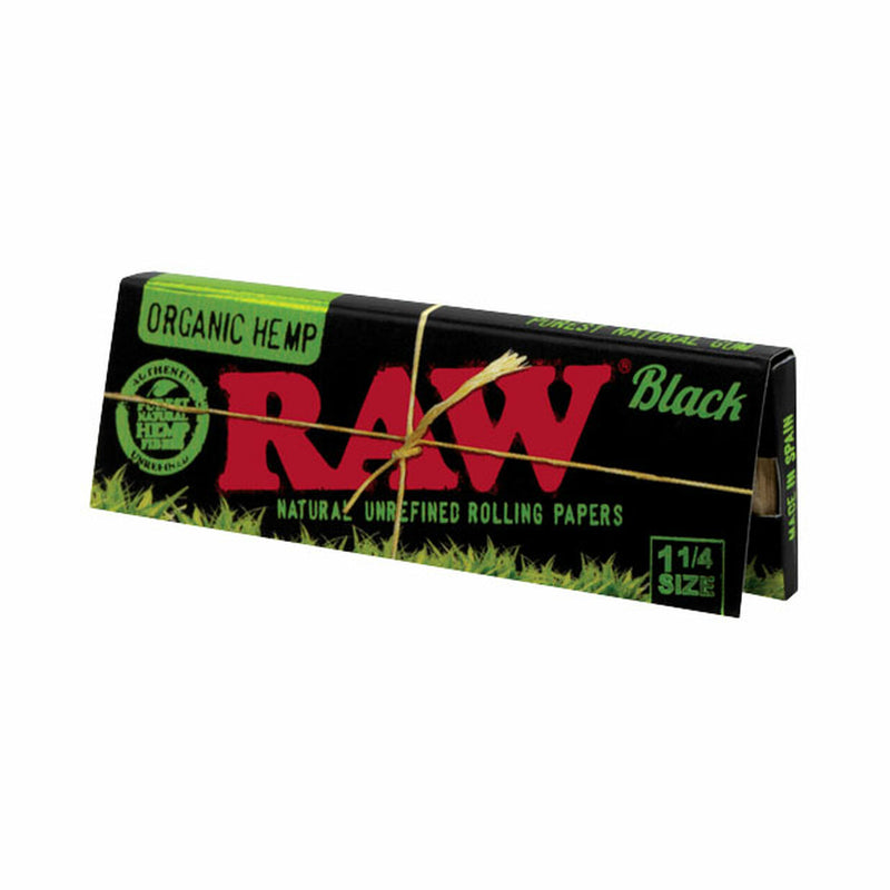 RAW Black Organic Hemp Paper 1 1/4