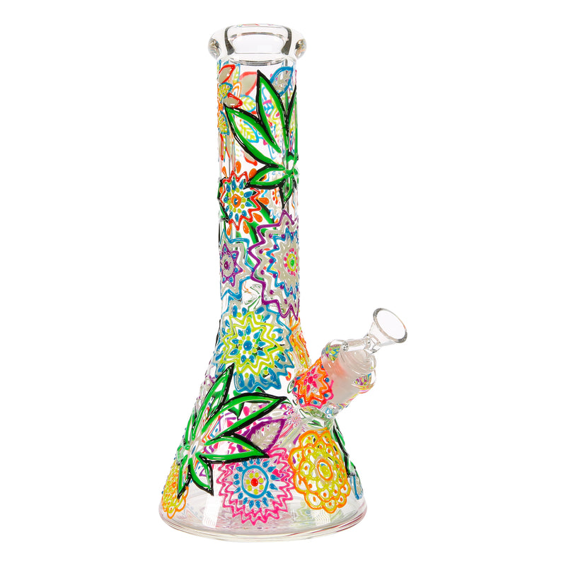 Hippie Print Beaker Bong perspective view